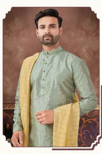 Full computer amrodery sequence, star & thread work kurta pajama set without dupatta