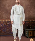Cross design kurta dhoti set without dupatta