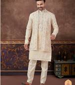 Full computer amrodery sequence, hand work, star & thread work long jacket kurta pajama set