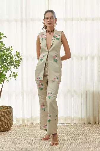 Moss green pantsuit