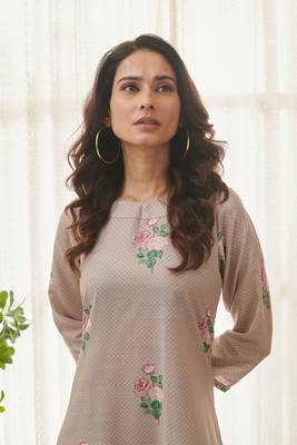 Mocha brown polka dot dhoti jumpsuit 4