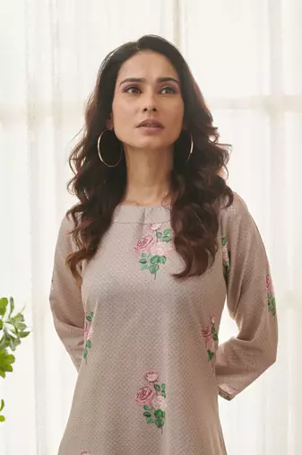 Mocha brown polka dot dhoti jumpsuit
