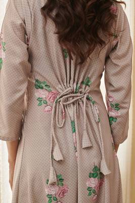 Mocha brown polka dot dhoti jumpsuit 5