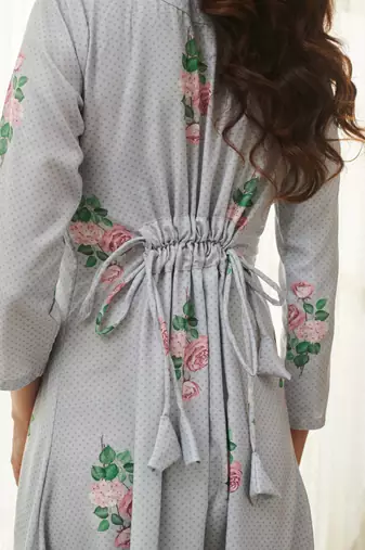 Soft blue polka dot dhoti jumpsuit
