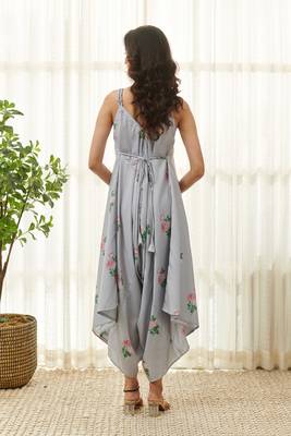 Soft blue polka dot palazzo jumpsuit 2