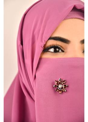 Purple luxury bridal wedding wear hijab scarf   with stonework 3