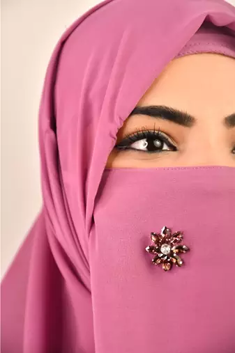 Purple luxury bridal wedding wear hijab scarf   with stonework