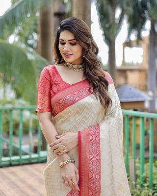 Kanjivaram Pattu With Zari Weaving Comes Leheriya Saree 5