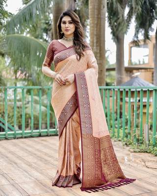 Kanjivaram Pattu With Zari  Weaving Comes Leheriya Saree 1