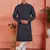 blue jaqurd silk brocade kurta churidar