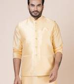 Ccotton blend floral thread design cream nehru jacket for men | wedding and party season