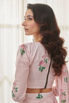 Sweet pink ready saree set 7