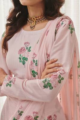 Sweet pink ready saree set 8
