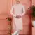 peach jaqurd silk brocade kurta churidar