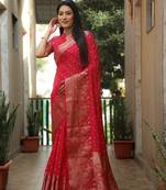 Handmade Bandhej kanjivaram silk blend Saree