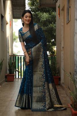Handmade Bandhej kanjivaram silk blend Saree 3