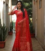 Handmade Bandhej kanjivaram silk blend Saree