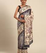 Sangam prints purple cotton digital print festival saree
