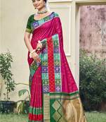 Sangam prints rani silk woven work festival saree