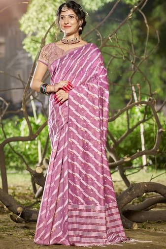 Sangam prints purple linen woven work festival saree