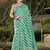 Sangam prints teal green linen woven work festival saree