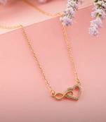  gold-toned infinity necklace with intertwined hearts - romantic pendant with sparkling cubic zirconia