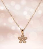  gold-toned flower-shaped necklace with sparkling cubic zirconia