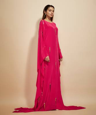 Hot pink embroidered kaftan 2