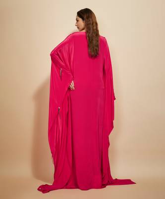 Hot pink embroidered kaftan 5