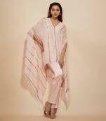 Light pink embroidered kaftan with pant