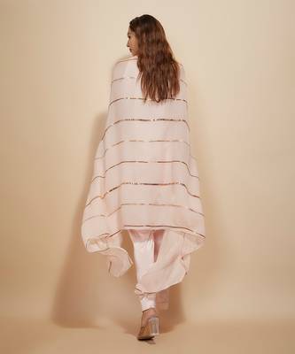Light pink embroidered kaftan with pant 5