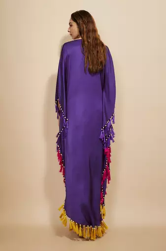 Purple embroidered kaftan
