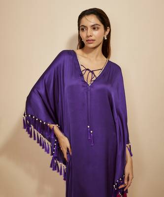 Purple embroidered kaftan 5