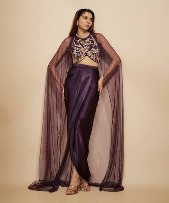 Wine dhoti set 1