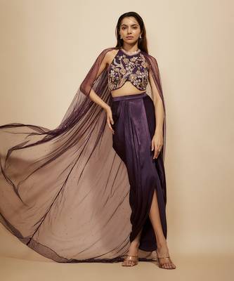 Wine dhoti set 2
