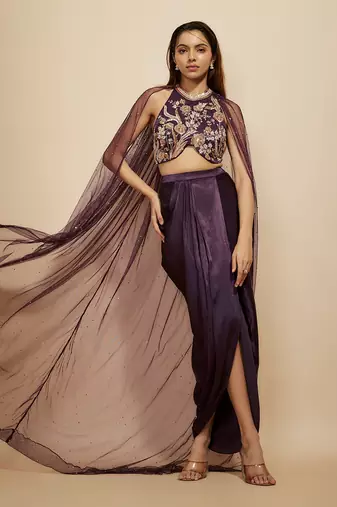 Wine dhoti set