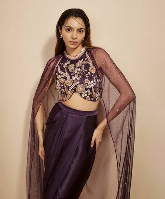 Wine dhoti set 3