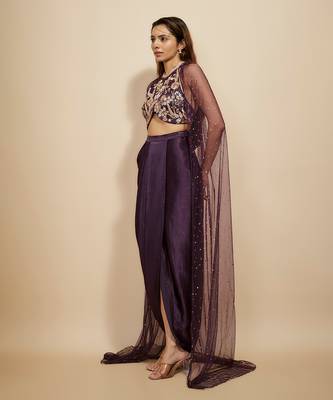 Wine dhoti set 4