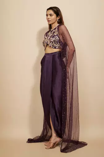Wine dhoti set