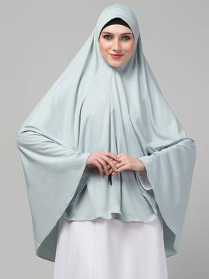Nazneen Sky Sage green Colour Ready to wear instant Prayer Hijab 1