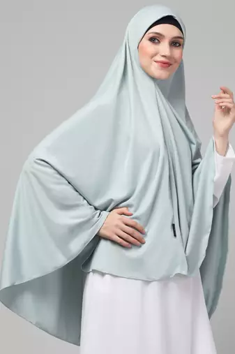 Nazneen Sky Sage green Colour Ready to wear instant Prayer Hijab