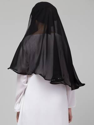 Nazneen Butterfly Arabian hijab With nose piece with Black Satin tape 2