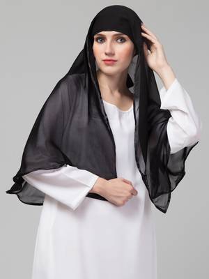 Nazneen Butterfly Arabian hijab With nose piece with Black Satin tape 3