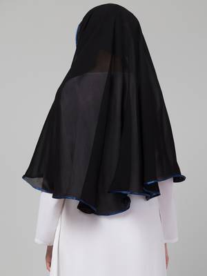 Nazneen Butterfly Arabian hijab With nose piece with Blue Satin tape 2