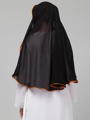 Nazneen Butterfly Arabian hijab With nose piece with Orange Satin tape 2