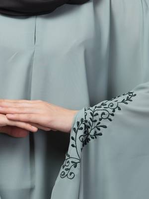 Nazneen Sage green Embroidered Iran Kaftan 3