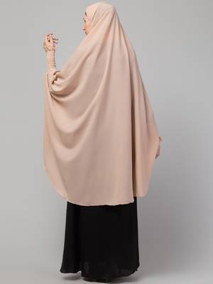 Nazneen Skin stretchable smoking at wrist knee length Jilbab cum prayer khimar Hijab 4