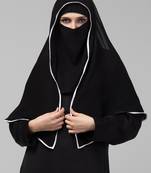 Nazneen Butterfly hijab cum nose piece with White Satin tape