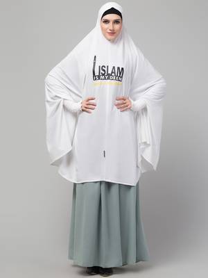 nazneen islamic calligraphy khimar hijab - white 1