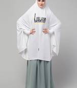 nazneen islamic calligraphy khimar hijab - white
